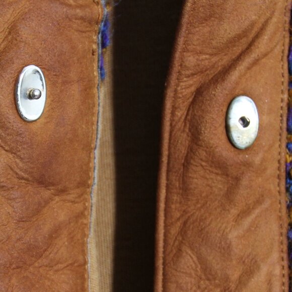 Bonnie Cashin for Sills Tweed Boucle Coat Jacket Vintage Blue Tan Suede Wool - Picture 10 of 16